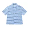 Y2k summer 2024 short-sleeved heart-shaped shirt men's beach Hawaiian island style retro handsome casual shirt Hawaiian flower shirt women's clothing