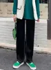 여자 청바지 솔리드 여성 헐렁한 넓은 다리 스트리트웨어 편안한 미적 힙 스터 스프링 일본식 미니멀리스트 레이디 간단한 캐주얼 소프트