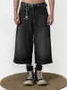 Jeans pour femmes Reddachic Boyfriend Whiskers Black Baggy Jorts Femmes Men Low Wide Ligne Pantalon Denim Shorts rétro Y2K UNISE