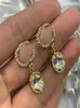 Women Crystal Dangle Earring Designers Jewelry Diamond Earrings Ear Studs Luxury Hoops Fashion Gold Water Drop Love Earrings G B I6363188