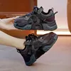 Casual Shoes 2024 Spring Autumn Fashion Women's Vulcanize Black Lace-up Outdoors Non-Slip Chunky Sneakers for Women