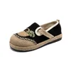 Summer Women Casual Scarpe Canvas Gai Vintage Black Black Bla Blue Flats Spetive casual Simme Dimensione36-40