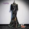 Party Dresses Luxury Black Long Mermaid Evening Women Crytal Ladies Sexy Prom Formal Gowns