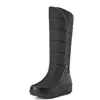 Bottes 2024 Space Coton Tissu imperméable pour l'hiver chaud et semelles épaisses talons plats tpr anti-glissement