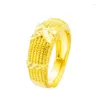 Rings de cluster de alta qualidade 999 puro colorido de ouro gipsophila letra anel de abertura fosco para mulheres noivado de casamento jóias da moda