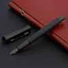 Pens High Quality Hong Dian 1850 Fountain Pen Metal Frosted Black EF F Fude Bend NIB Business Office School Supplies