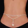 Body Chains Belt Crystal Taille Heart Pendant Summer Beach Jewelry Festival Belly Women 240409