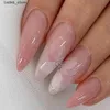 False Nails 24pcs Gradient Pink Fake nail Tips with Flower Design Korean Sweet Press on Nails Full Cover Simple Almond Fake nails for Lady Y240419 Y240419