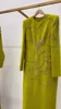 Feestjurken Arabië Avonds lange mouwen groene o-neck kristallen kralen prom enkelduur lengte zipper formele vrouwen