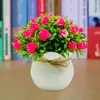 Decorative Flowers Simulation Plants Elegant Artificial Potted With 31 Flower Heads For Home Office Decor Room Bedroom Or Indoor