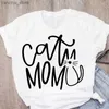 T-shirt pour femmes Plus taille femme chien Mom Letters Pet Fleur courte Slve Fashion Imprimé Summer Lady Womens Vêtements T-shirt Ts Wear Shirt Y240420