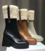 Luxury Women Betty PVC Rain Boots Womens Chunky Bootis Designer Half Boot Ladies Dress Shoes Brand 100 Real Leather Medal grov 9138852