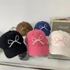 Ball Caps Ins Pink Bow Broidered Baseball Cap printemps et été Protection solaire polyvalente mignonne douce belle femme chapeaux