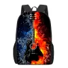 Bolsas de arte de guitarra música mochila imprimida clásica hombres mochilas mochilas para niños bolsas escolares de hombro adolescentes niñas mochila casual