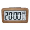 Digital Alarm Smart Wooden LCD Temperature Clocks Wood Night Light Date Clock with Snooze Bamboo Bedside Calendar TH0865