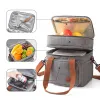 Bags Double Layer Thermal Lunch Bag Large Capacity Picnic Bento Box Meal Pouch Food Insulated Cooler Delivery Bags for Women Men Kids