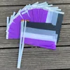 xvggdg 100pcs 14 * 21cm Indicateur de main personnalisé LGBTQIA Communauté Nonxualité asexualité Asexual Pride Flag 240417