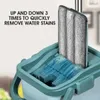 Auto Squeeze Mop مع مجموعة دلو 360 غسل الأرضية الغسيل المنزلية مسطحة مممسة رطبة أو جافة الاستخدام المنظف المنظف 240418