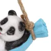 Estatuetas decorativas girando panda estátua mãe e bebê deitados na simulação de resina escultura de jardim de animais