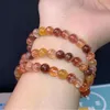 geomancy accessory Natural Multi Women's Koi Red Yellow Gum Flower Three Loop Bracelet Simple and Fashionable Crystal Jewelry