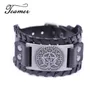 Bracelets de charme marque d'équipe Easy Buckle large en cuir arbre de vie de la vie triple lune bracelet pentagram wiccan amulet mteen bang8713490