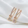 Dangle Earrings Luxury Curve Triangle Long Pendant Zircon Women's Personality English Buckle Party Daily Jewelry Girl Sexy