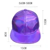 Femmes hommes faux pu cuir laser hat de mode caps hip hop caps arc-en-ciel gradient coloré en cuir réflectif tas de baseball 240323