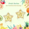 Stud Earrings Exquisite Star Fruit Women 925 Silver Shape Yellow Zirconia Carambola Female Trend Fine Jewelry 2024