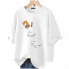 Plus-Größe Kleider Cott Sports Top Womens T-Shirt Hochwertige Luxusmarke Kawaii gedruckt Kurzarm Fi Kleidung 56qr Drop Lieferung Otnky