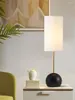 Table Lamps Linen Lampshade Lights Bedroom Bedside Living Room Nordic Study Long Pole Lantern Top Decoration Desk