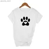 T-shirt damski Nowy miłosne serce Cat Paw Print Women Tshirt bawełniany swobodny koszulka dla lady top t tumbster tumblr statek Y240420