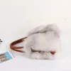 バケツ女性のための本物のキツネの毛皮のハンドバッグ冬の女性ファッションショルダーバッグ本物の革バッグシルバーフォックスファー大レディデイクラッチ