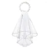 Clips de cheveux Romance Flower Headress Band Upd avec Veil Trend Trend Bride Party