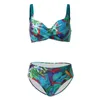 Kvinnors badkläder Casual Hawaiian Bikini Swimsuit Women Two Piece Sling Boho Löv Tryck Deep V-Neck Bathing Side Seaside Beachwear