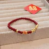 Geomancy Accessoire Nieuwe Chinese China-chic Koi Shore Cinnabar Bracelet Transfer kralen Dames Tijger Eye Stone Splicing Handwerktjes