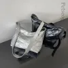 Sacs à bandouliers Hobos Silver Underarm pour femmes 2023 Y2K sac à main brillant PU Leather coréen Fashion Luxury Femelle Crossbodybags