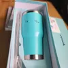 Mugs Luxury Blue Thermos Bottle 304 Rostfritt stål Vattenflaskebrev Bilskontor Stor kapacitet Kaffe Thermos Fashion Design Cup TC2030