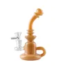 SEALT_CIGARETTE GB046 Verre colorée Bong DAB RIGNE FUMER PIPE D'AUTRÉE BULLAGE DE 18,5 cm