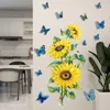 Наклейки на стены ПВХ детское в детское сады самообслуживание кухонная кухня домашний декор наклейка с съемными подсолнушками 3D DIY DIY