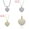 Iced 2021 Out Bling Women Jewelry Micro Pave 5A Cz Cubic Zirconia Big Heart Pendant Tennis Chain Sparking Necklace