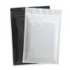 Bags 50pcs Matte Black White Heat Sealable Plastic Flat Mouth Ziplock Packaging Bag Smell Proof Aluminum Foil Mylar Ziplock Bags