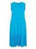 Plus size zomer mouwloze elegante smokjurk dames franje mouw flare tank grote casual maxi gelaagde 5xl 6xl 240417