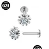 Labret Lip Piercing Jewelry Septum Clicker Stud y очаровательный G23 Циркон Tragus Titanium Ball Shelix Серьги для тела доставки Dhrnp