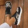 Casual Shoes Women Platform Sneakers 2024 Autumn Leopard Thick Bottom Vulcanized Woman Flats Walking Plus Size 43