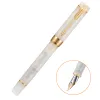 Pennor Uppgraderad version Jinhao 100 Mini Harts White Fountain Pen Golden Clip EF/F/M/Bent Nib med Converter Office Writing Gift Ink Pen Pen