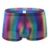 Underpants Design Rainbow Mens Sexy Shiny Bright Colorful Boxers Fashion Underwear