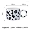 Mugs 350/420ml Cartoon Animal Ceramic Mug With Handle Coffee Milk Spoon Office Water Cup Birthday Gift