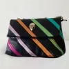 Сумки Rainbow Women Bags Color Stripe Clipe Clipting Crotemful Crossbody Messenger Bead Backwork Beald Bag Bead Leather Brand Designer