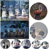 Candele 1pcs Creative Mediterranean Lighthouse Iron Cangoli Blu Candele Bianco Candele arredamento da tavolo da casa