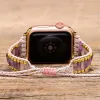 Cases Healing Amethyst Apple Watch Band Handmade Knit Boho Soothing Natural Stone Apple Watch Strap Dropshipping